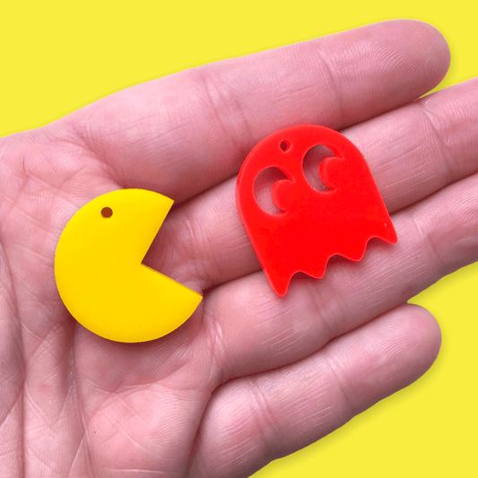 Crafty Cuts Laser Retro Gamer Charms Duo: Pac-Man - 5 pair Set