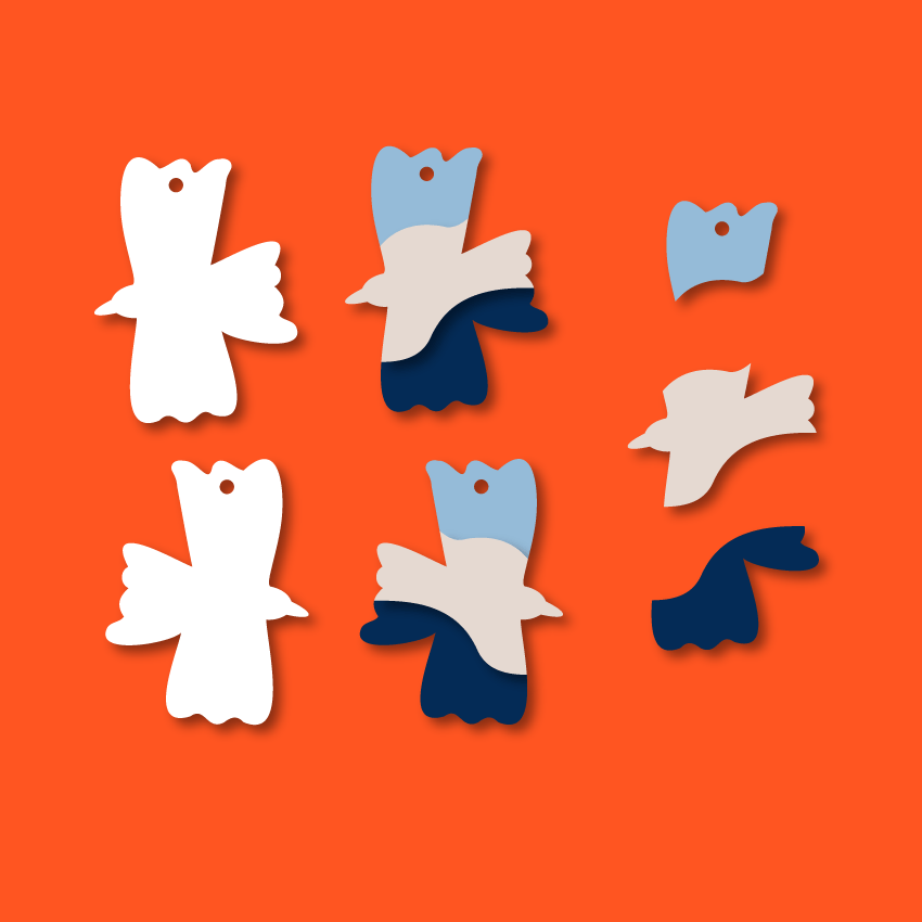 Crafty Cuts Laser Ripple - Bird - 3 pair set