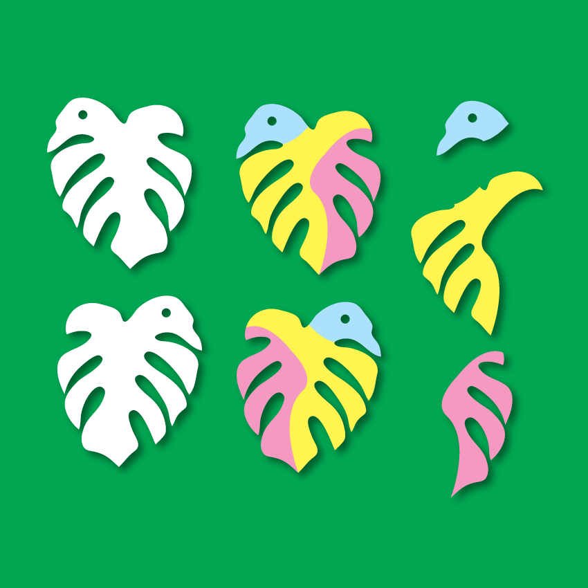 Ripple - Monstera - 3 pair set – Crafty Cuts Laser