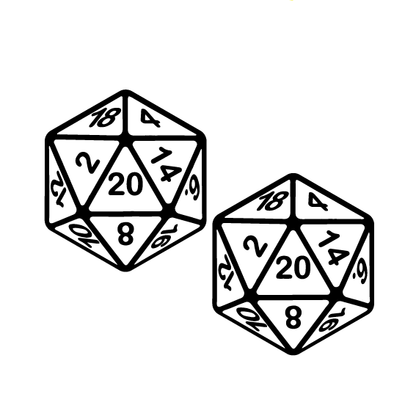 Crafty Cuts Laser Roll with it! D20 Dice Charms - 2 Sizes