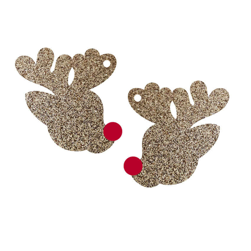 Crafty Cuts Laser © Rudolph Head Dangles - 4 pair set