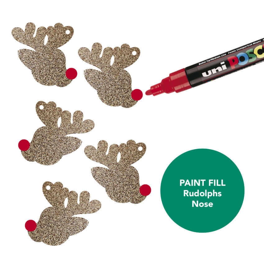 Crafty Cuts Laser © Rudolph Head Dangles - 4 pair set