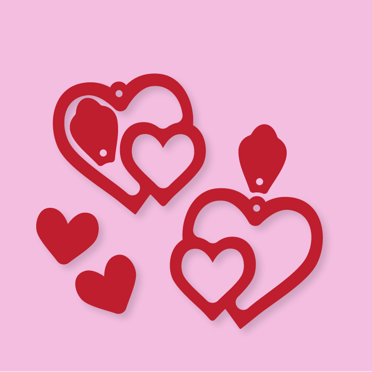 Crafty Cuts Laser Sacred Hearts Set - 2 pair set