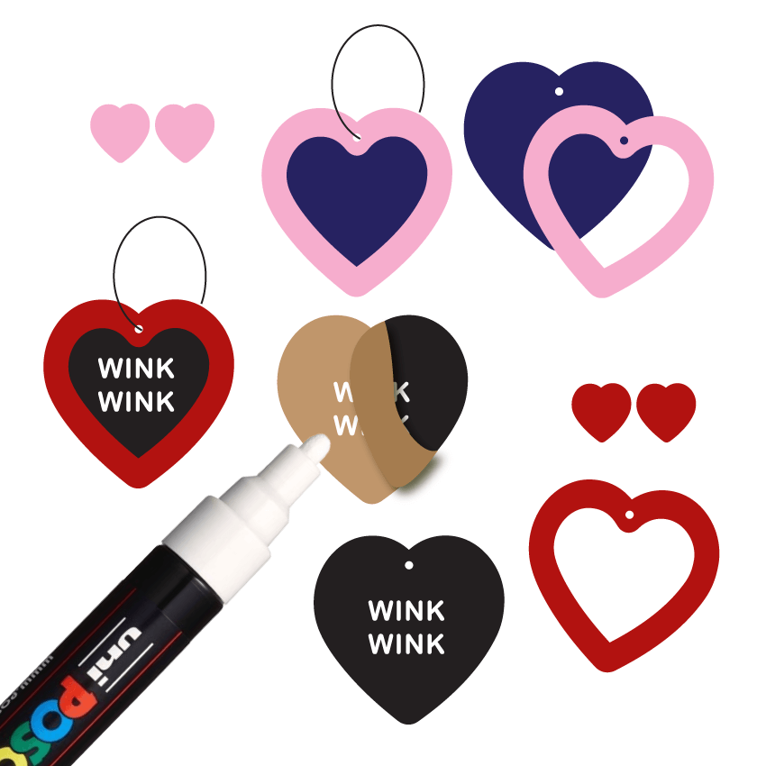 Crafty Cuts Laser SAY IT Valentines Double Heart Stacker -  2 pair set