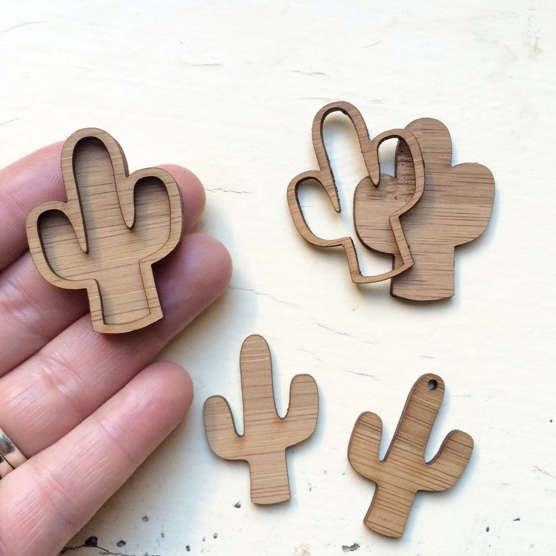 Crafty Cuts Laser Set of 2 Cactus Cameo Bezels