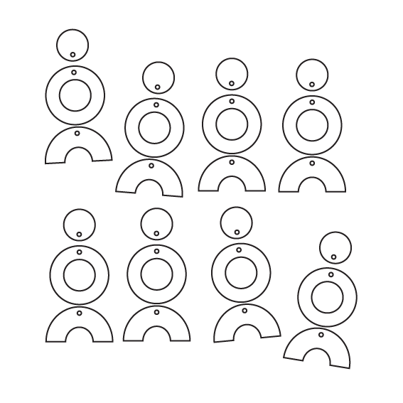 Crafty Cuts Laser  Shape Maker Duo # 1 - 4 Pair set