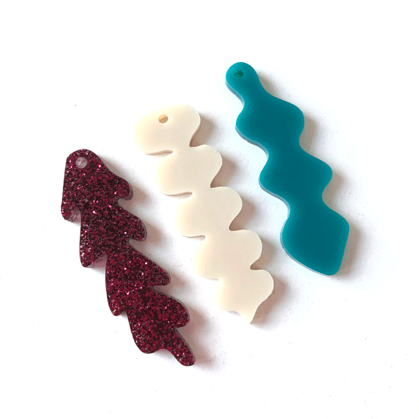 Crafty Cuts Laser Skinnies Charms Series 4 - 3 FUN designs - 2 pair set