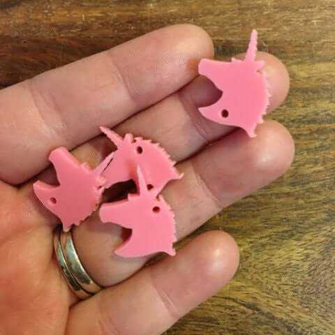 Crafty Cuts Laser Small_shapes 20mm Unicorn Cameo Charms - 10 Pairs