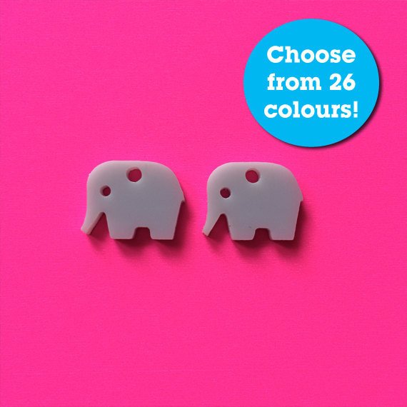Crafty Cuts Laser Small_shapes Elephant Charms - 5 Pairs