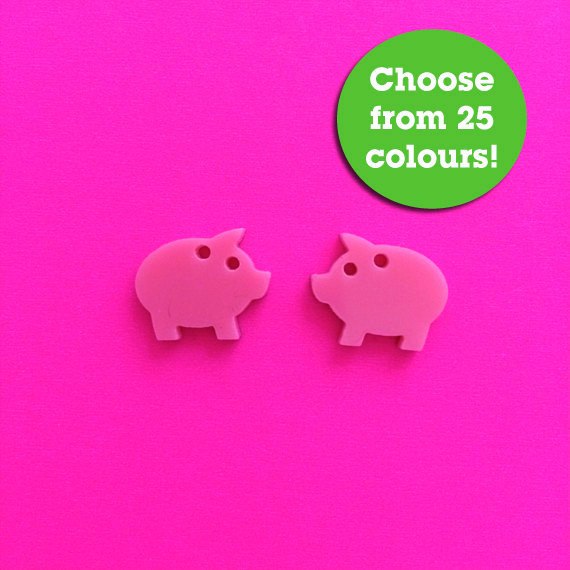 Crafty Cuts Laser Small_shapes Pig Charms - 5 Pairs