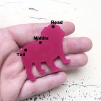 Crafty Cuts Laser Small_shapes Pug Dog Charms - 5 Pairs