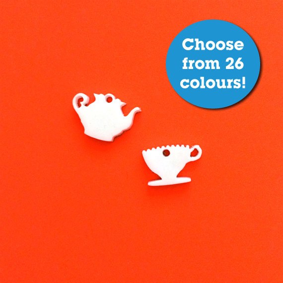 Crafty Cuts Laser Small_shapes Tea Party Charms -5 Pairs