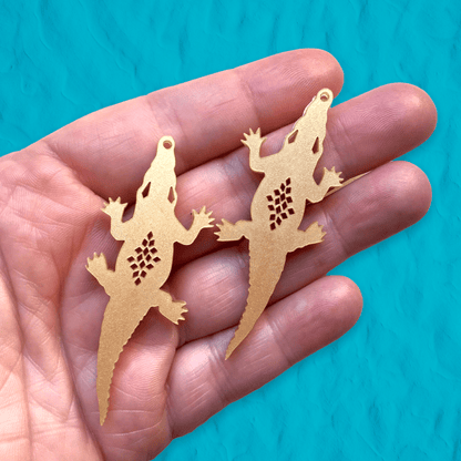 Crafty Cuts Laser Snappy Alligator Charms - 75mm Tall - 2 Pair