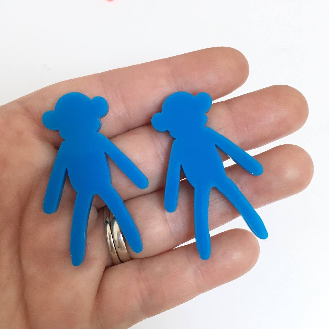 Crafty Cuts Laser Sock Monkey Charms - 2 Pair