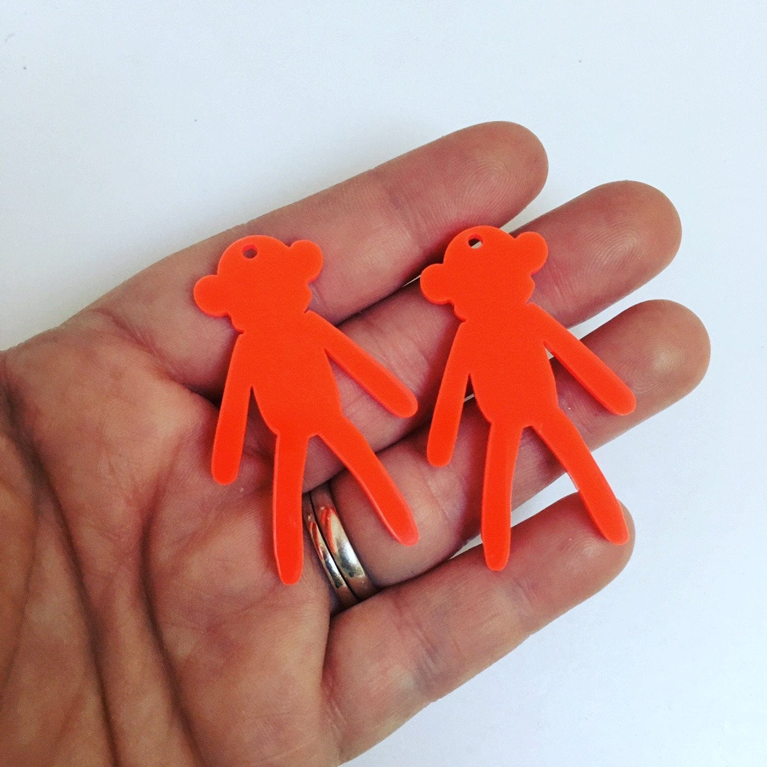 Crafty Cuts Laser Sock Monkey Charms - 2 Pair