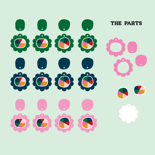 Crafty Cuts Laser STUDIO SALE - Party  Pie Blooms - 6 Available