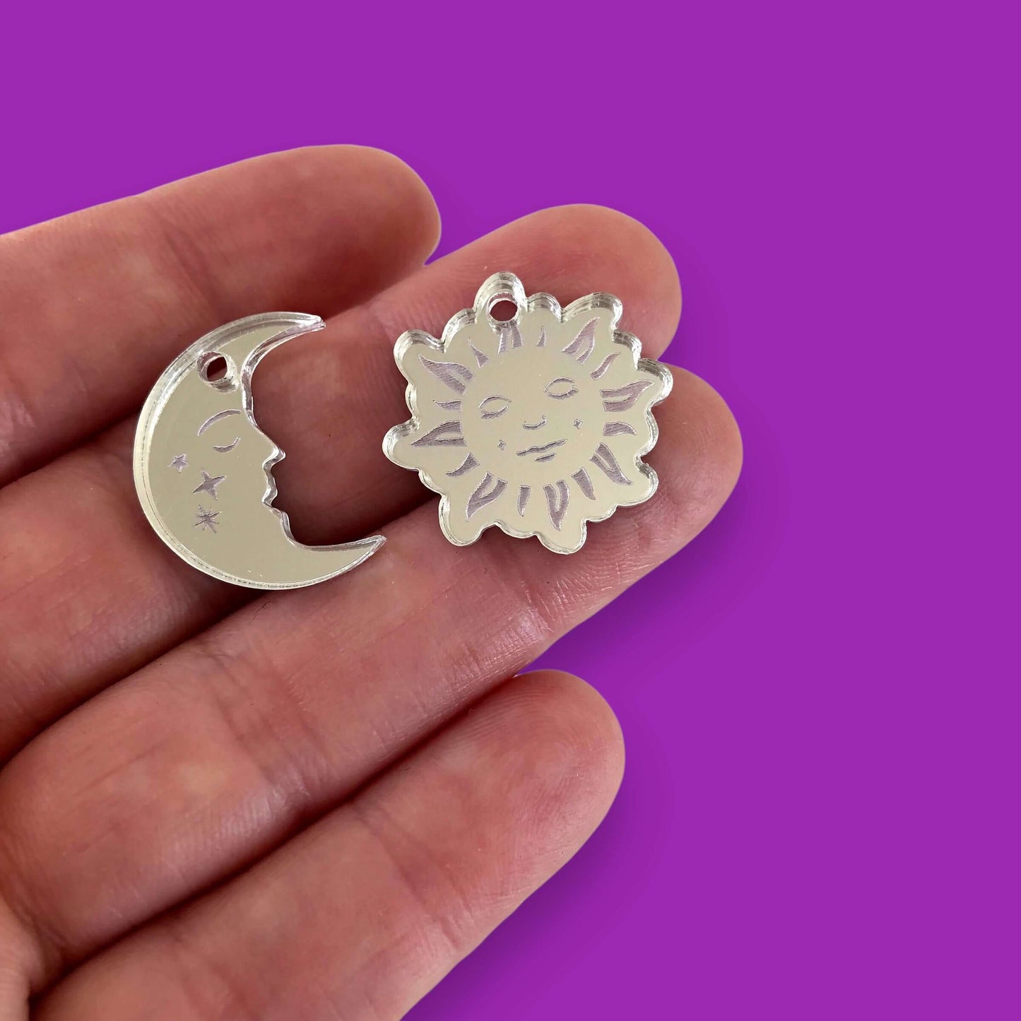 Crafty Cuts Laser  Sun, Moon  or Cloud Charms - 5 Pair Set