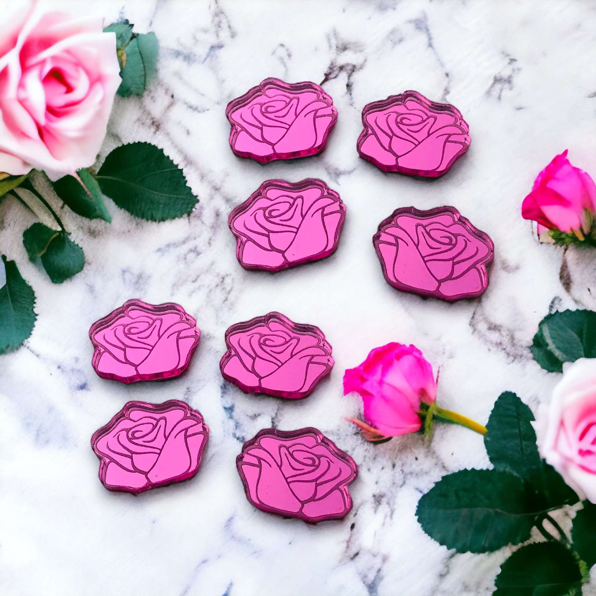 Crafty Cuts Laser Sweet Rose Cabohons - 10 Pair Set