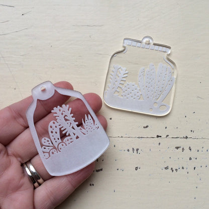 Crafty Cuts Laser © Terrarium Pendants - TWO PAIR