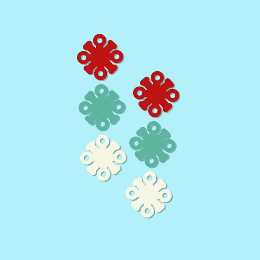 Crafty Cuts Laser Totem Trio - Chonky Snowflake - - 3 Pair Set