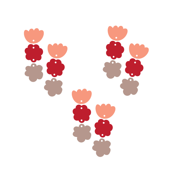 Crafty Cuts Laser © Totem Trio -  © Florally Fab - 3 Pair Set