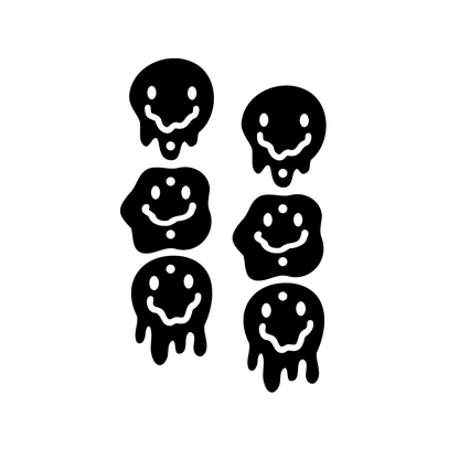 Crafty Cuts Laser Totem Trio - Melting Smileys - 3 Pair Set