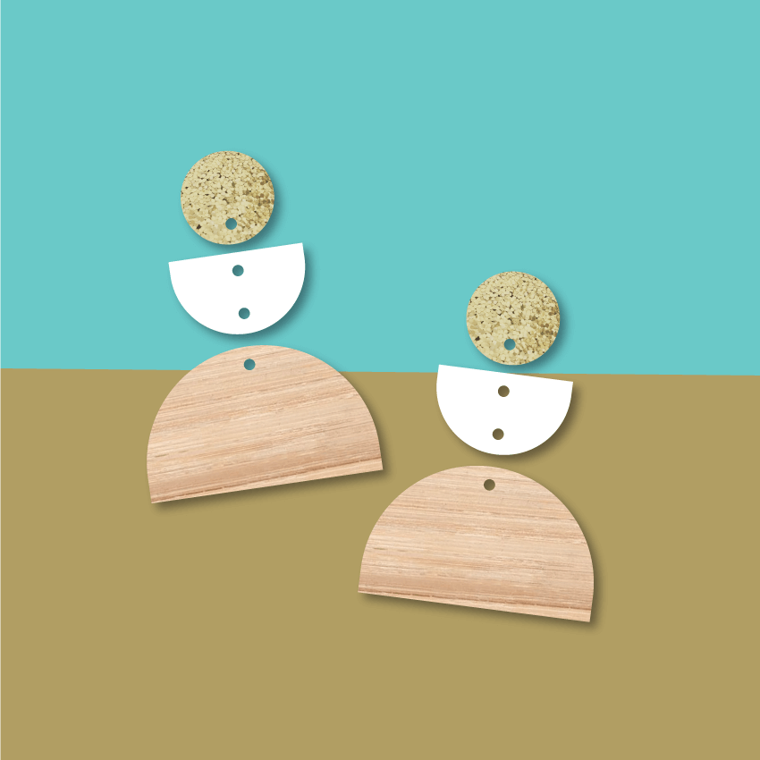 Crafty Cuts Laser Totem Trio - Up, Down and a Round  - 3 pair set