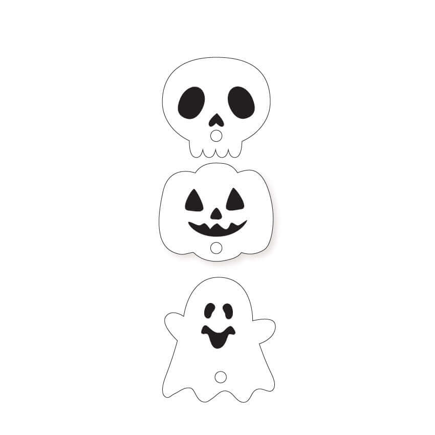 Crafty Cuts Laser Triple Spook Totems - 3 Pair Set