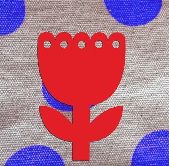 Crafty Cuts Laser © Tulip Flower Cabochon - 2  Pair