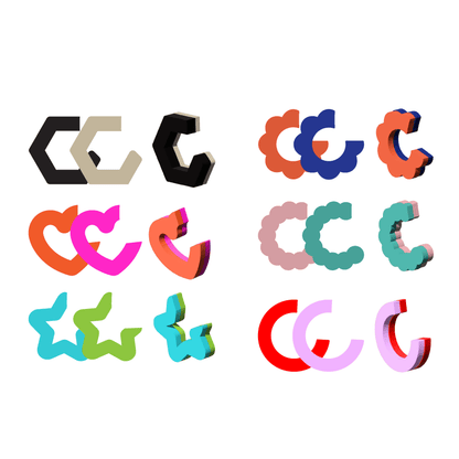 Crafty Cuts Laser  Two Layer Hoops  - 6 Shapes