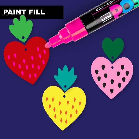 Crafty Cuts Laser  TWOPART_stacker_CFILL Paint Fill Fruity Hearts - TWO Pair Set