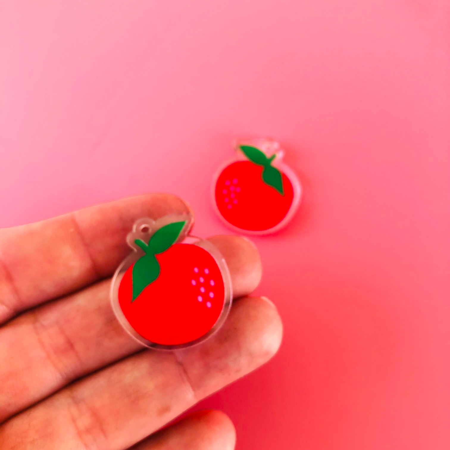 Crafty Cuts Laser  UV_printed Apple - 2 Pairs Fruity Fix - Choose from 6 Petite Fruit Charms