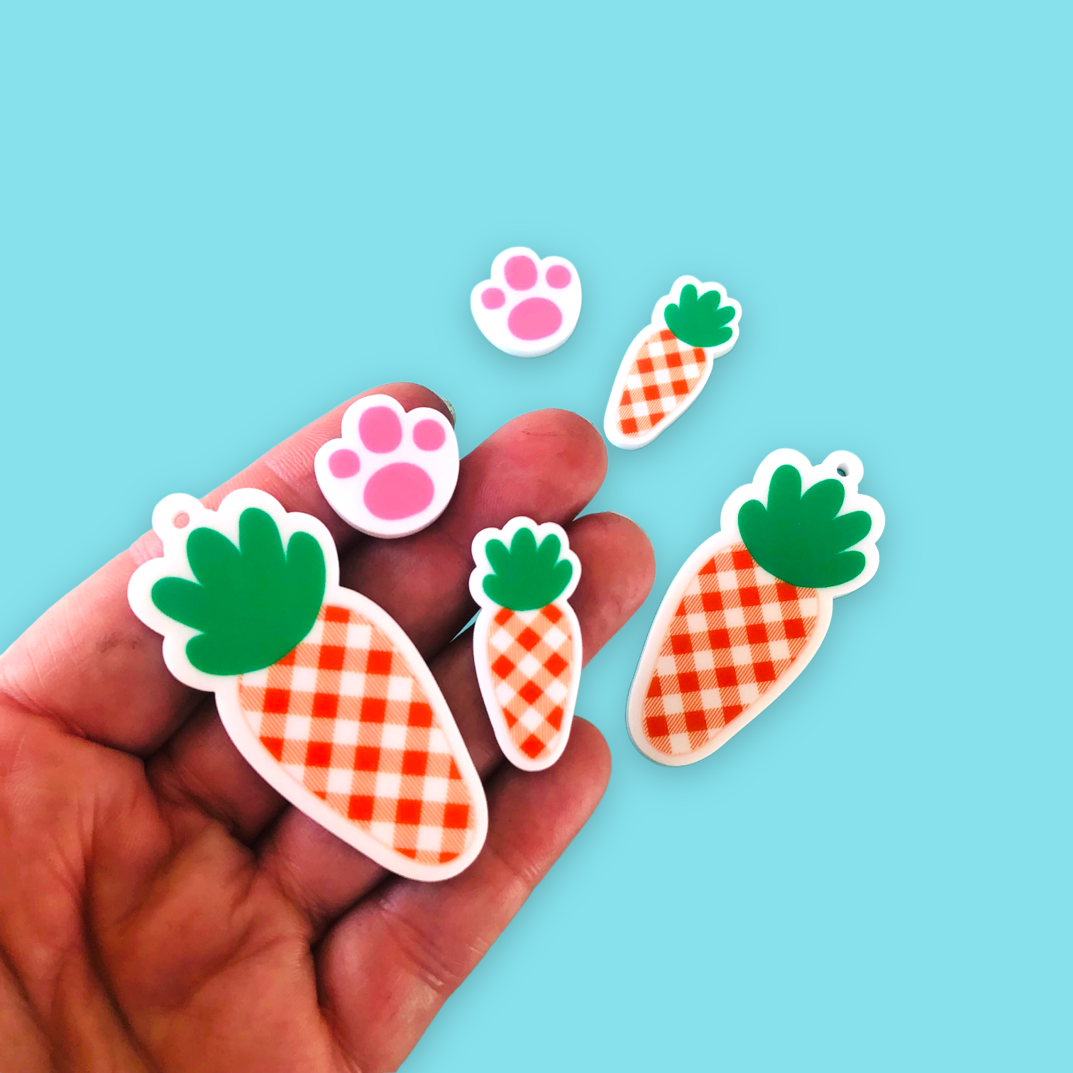 Crafty Cuts Laser  UV_printed Carrot Patch Cuties - 3 Pair Set