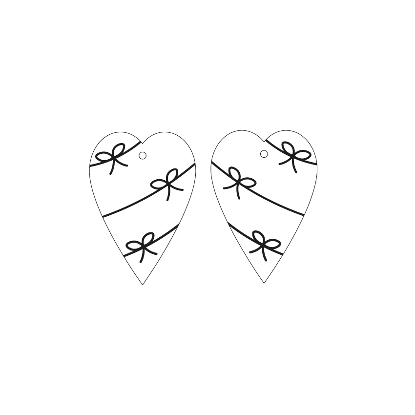 Crafty Cuts Laser © Vintage Hearts - 2 pair Set - 5 styles