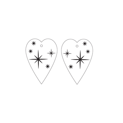 Crafty Cuts Laser © Vintage Hearts - 2 pair Set - 5 styles