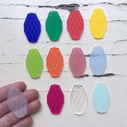 Crafty Cuts Laser Waterford Charms Etched  Collection - Frosted or Mirror - TWO PAIRS