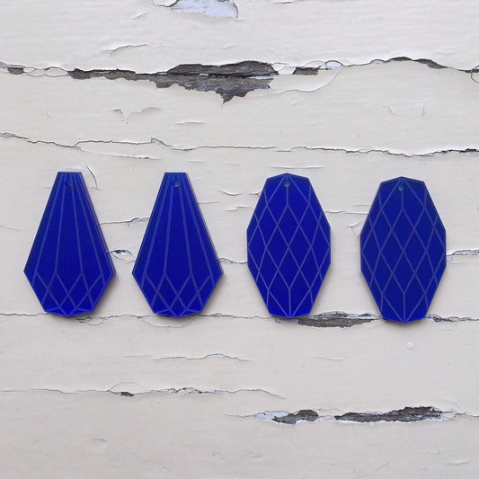 Crafty Cuts Laser Waterford Charms Etched  Collection - Frosted or Mirror - TWO PAIRS