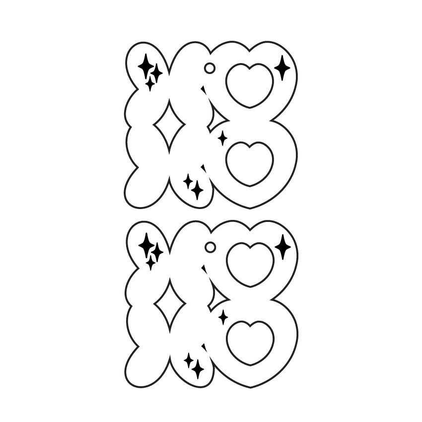 Crafty Cuts Laser XOXO  Love Charms  - 2 Styles