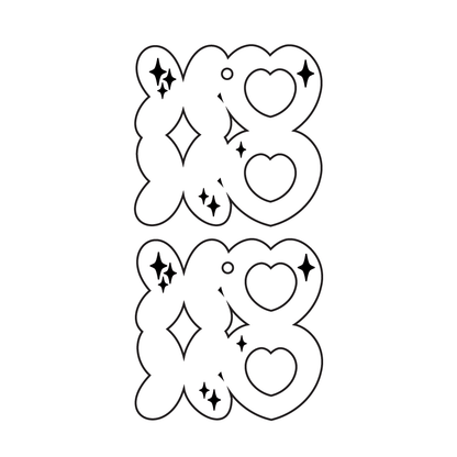 Crafty Cuts Laser XOXO  Love Charms  - 2 Styles