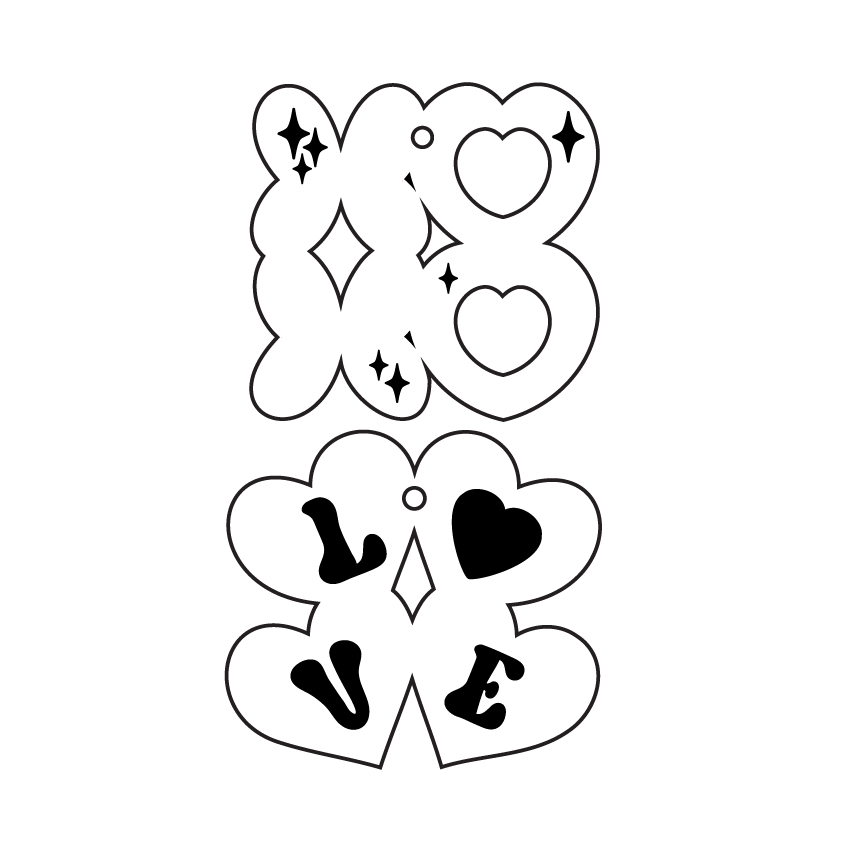 Crafty Cuts Laser XOXO  Love Charms  - 2 Styles