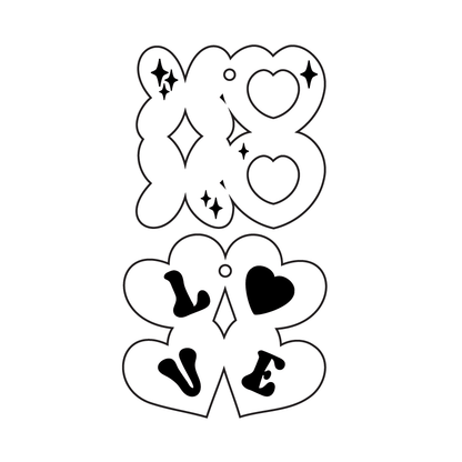 Crafty Cuts Laser XOXO  Love Charms  - 2 Styles