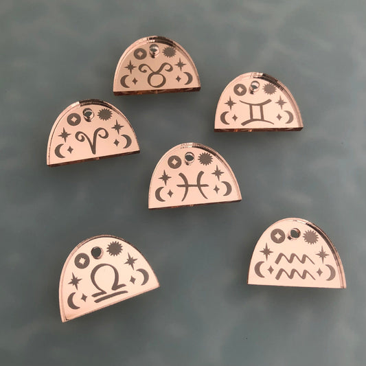 Crafty Cuts Laser Zodiac Arch Fancy Charms - 12 pair Full Set