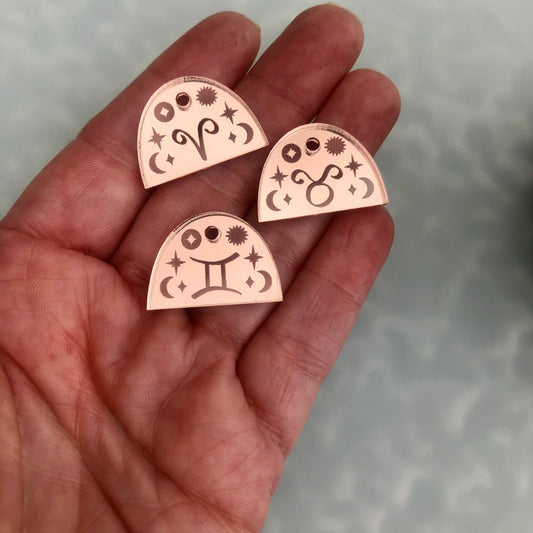 Crafty Cuts Laser Zodiac Arch Fancy Charms - 12 pair Full Set