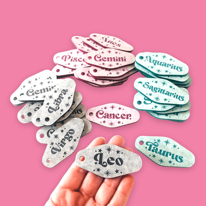 Crafty Cuts Laser Zodiac  Motel Key Fobs - 2 pce Set