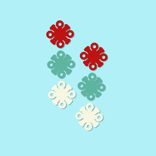 Christmas Chonky Snowflake Totem - 3 Pair Set